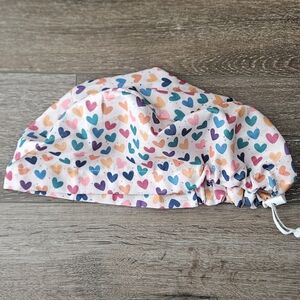 Colorful Heart Patterned Euro Scrub Cap